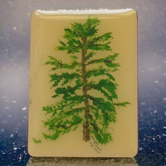 Artist Handpainted Pine Tree Pin Tie Tack Lapel Pin Brooch Fir Enameled 2005.  C - Picture 1 of 12